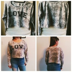 A long sleeve crop top